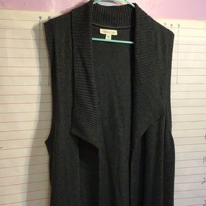 COLDWATER CREEK women’s hiplength sweater vest szL gray